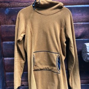 Melanzana microgrid hooded tunic dress M